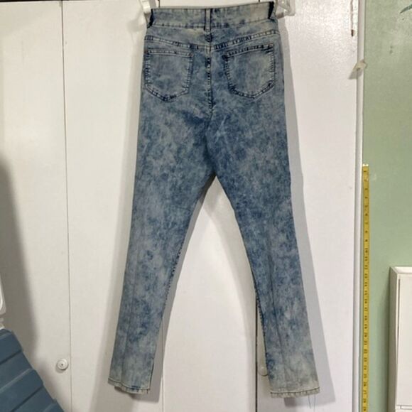 Curvy Acid Washed Denim Jeans Y2K 80s 90s High Rise ASHLEY STEWART  Womens 12 - Picture 3 of 15
